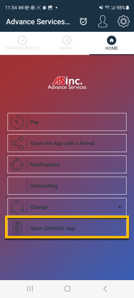 Click the Open Change App button-Android.png